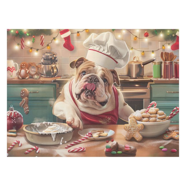 Mantel Último día feriado en Bulldog inglés: Navidades fe (Frente (Horizontal))