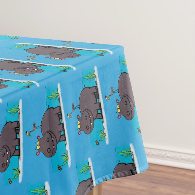 Mantel Un gracioso hipopótamo con personalizado de pájaro (In Situ)