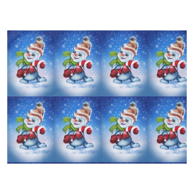 Mantel Un muñeco de nieve festivo        (Frente (Horizontal))
