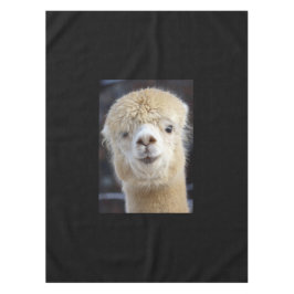 Mantel Una cara linda y esponjosa de una alpaca       