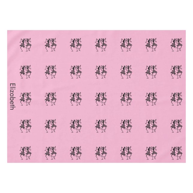 Mantel Una celebración de la silueta negra y rosada (Frente (Horizontal))