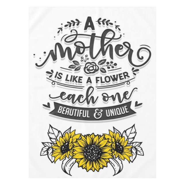 Mantel Una madre es como una flor, regalo del Día de la M (Anverso)