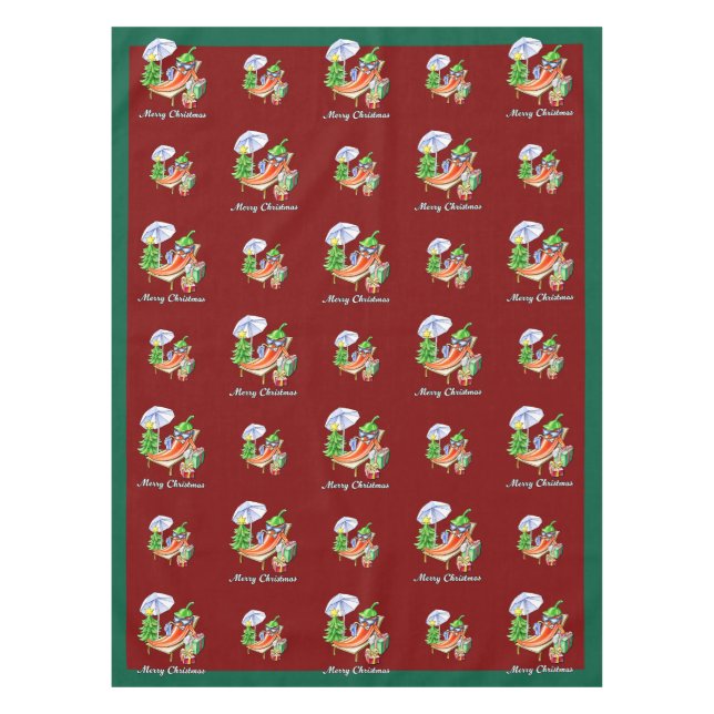 Mantel Una navidad navideña chilli bajo la sombra del sol (Anverso)