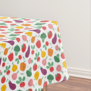 Mantel Unas verduras alegres en blanco