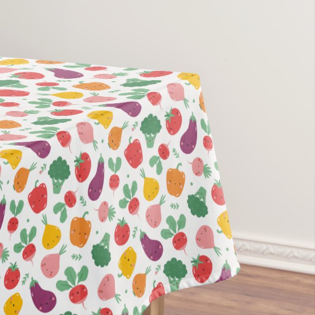 Mantel Unas verduras alegres en blanco (In Situ)