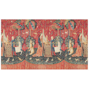 MANTEL UNICORN Y DAMA JUGANDO ÓRGANO, ANIMALES DE COLOR 