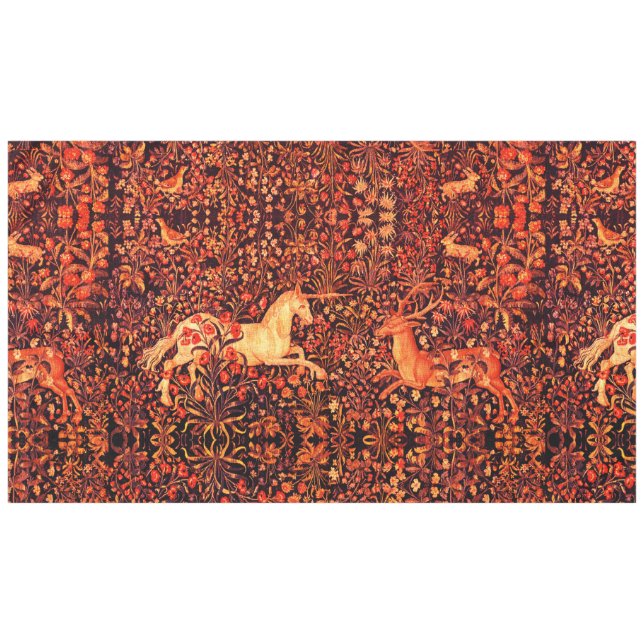 MANTEL UNICORN Y DEER,FLORES,ANIMALES FORESTALES (Frente (Horizontal))