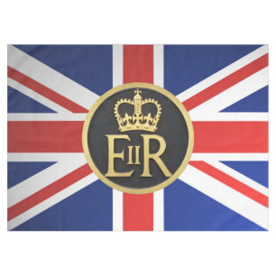 Mantel Union Jack e insignias reales del jubileo