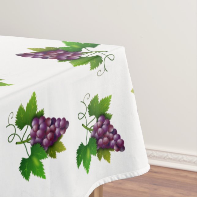 Mantel Uvas de Vino Tinto sobre Blanco (In Situ)