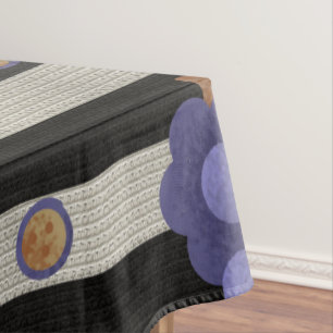 Mantel Uvas Rayas Modernas en Blanco y Negro