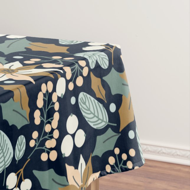 Mantel Vacaciones de invierno de fondo negro de Poinsetti (In Situ)