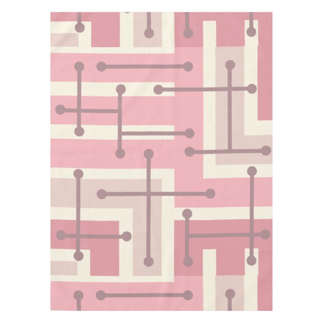 Mantel Vainilla rosa de arte geométrico retro (Anverso)