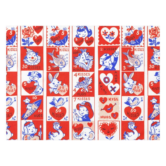 Mantel Valentine Retro Love Hugs Cute Pattern (Frente (Horizontal))