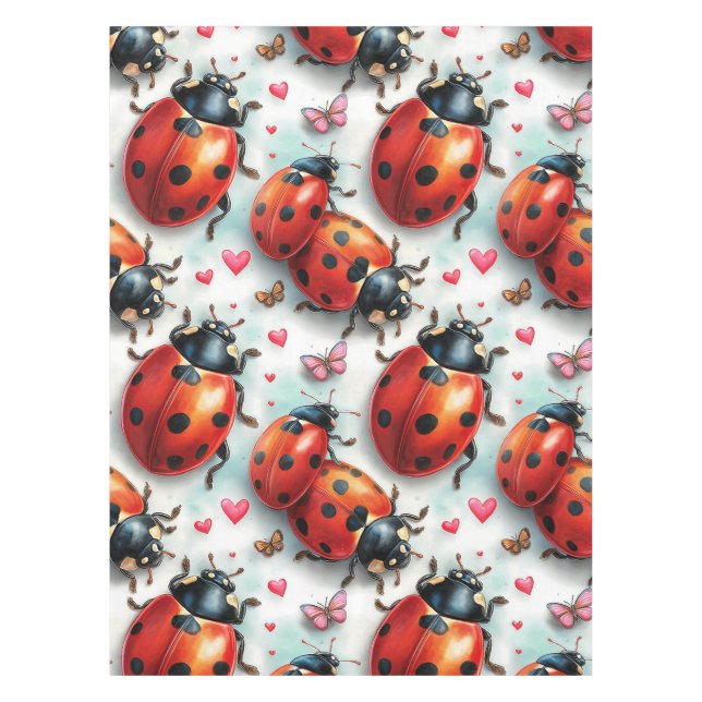 Mantel Valentine`s Day Ladybug Love Pattern (Anverso)