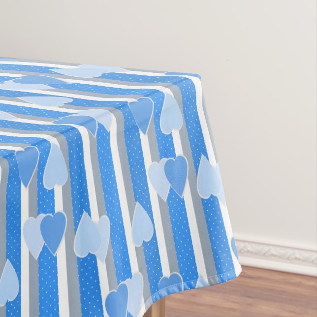 Mantel Valentine's Day hearts on striped background  (In Situ)