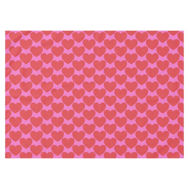 Mantel Valentine's Day Pink and Red Heart Pattern Party (Frente (Horizontal))