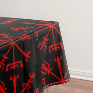 Mantel Vegvísir Rojo Sangre (Vegvísir Viking Compass)