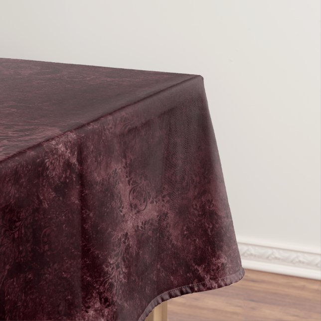 Mantel Velvety Wine Damask | Bordeaux Sangria Grunge Glam (In Situ)