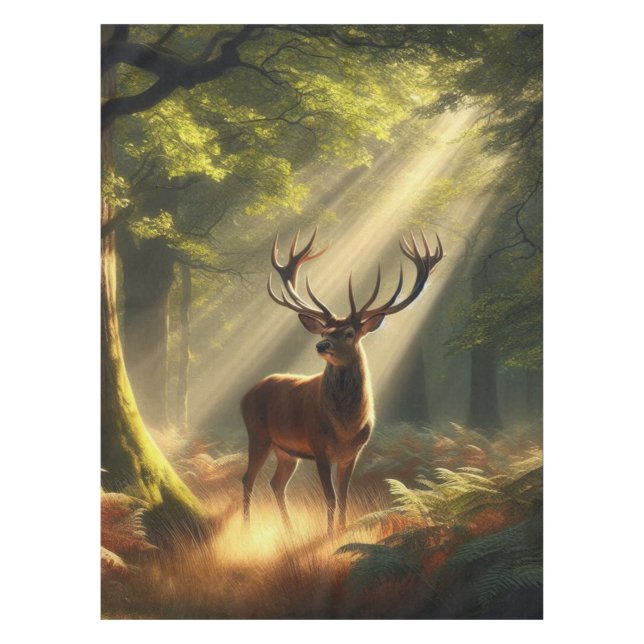 Mantel Venado en el bosque matutino (Anverso)