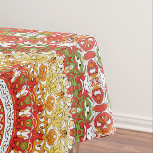 Mantel Verano Rojo y Naranja Fiesta Mandala