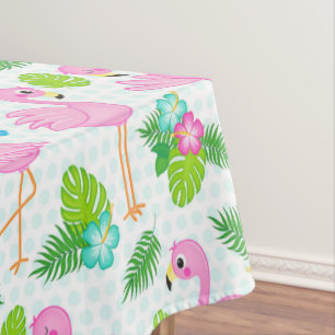 Mantel Verano Tropical Flamenco y Patrón Floral