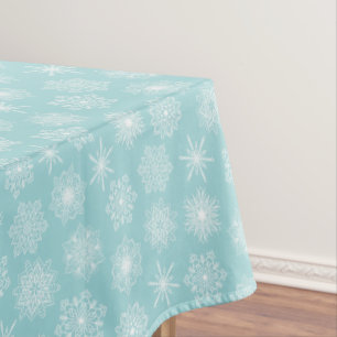Mantel Verde azulado Aqua Blue Snowflakes Windays