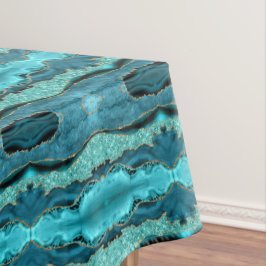 Mantel Verde azulado Blue Gold Aqua Turquoise Tableclol