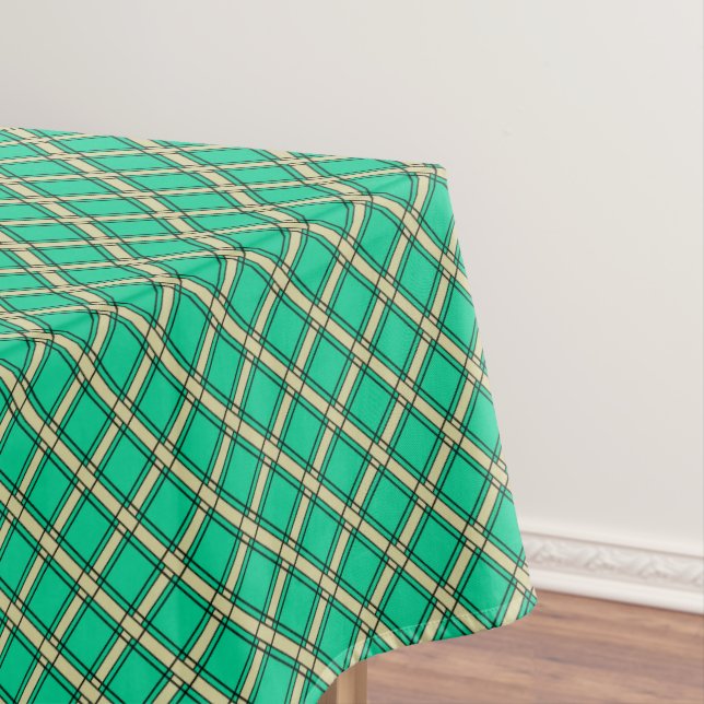 Mantel Verde beige , patrón plateado (In Situ)