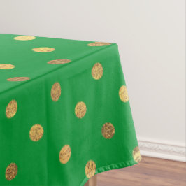 Mantel Verde con puntos Purpurinas de oro