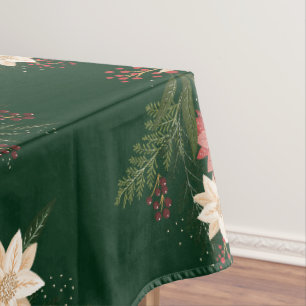 Mantel verde festivo botánico navidad vacaciones