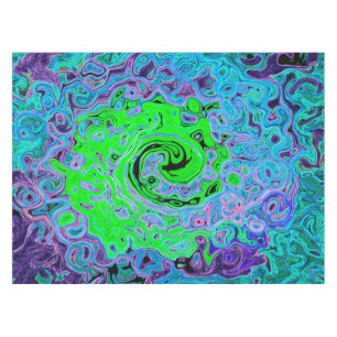 Mantel Verde Lima Groovy Abstracto Retro Torbellino Líqui