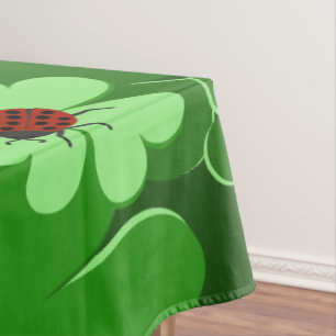 Mantel Verde Moderno, Mariquita Insecto Rojo Hojas de Tré