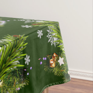 Mantel Verde Navidad Cardenal Festivo 52x70