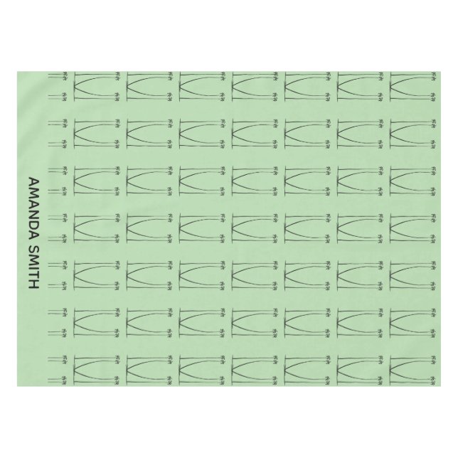 Mantel Verde suave, personalizado, árboles de coco de sil (Frente (Horizontal))