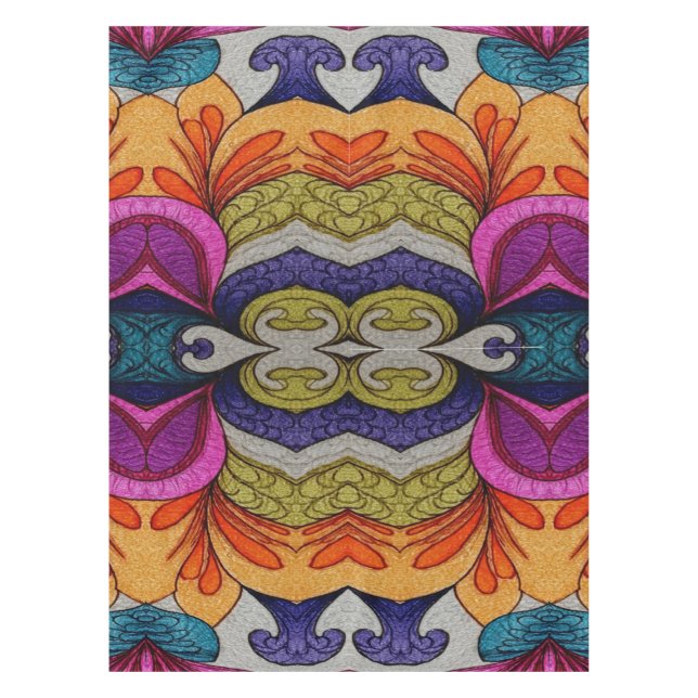 Mantel Vibrant Abstract Floral Fusion Pattern (Anverso)