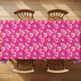 Mantel Vibrant Floral Pattern in Pink, White & Royal Blue