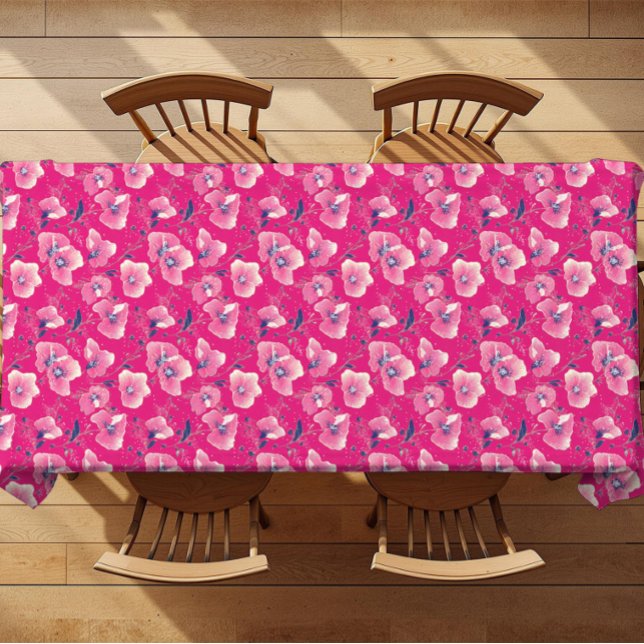 Mantel Vibrant Floral Pattern in Pink, White & Royal Blue (Subido por el creador)