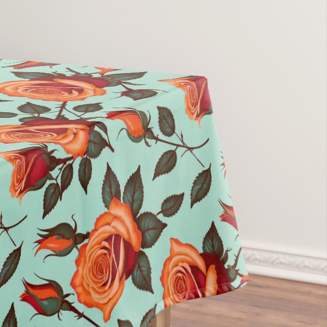 Mantel Vibrant Orange And Red Roses (In Situ)