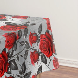 Mantel Vibrant Red Roses On A Metallic Silver Background 