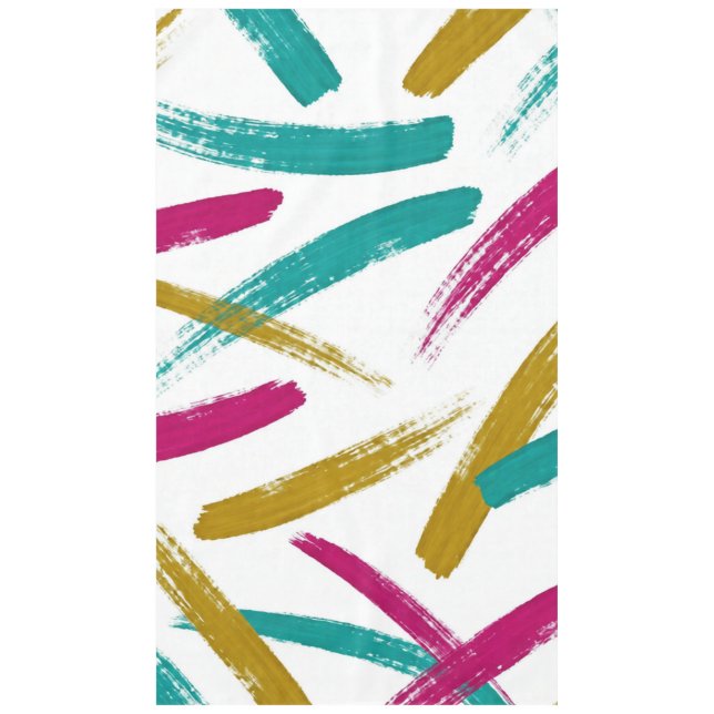 Mantel Vibrant Strokes,Teal, Magenta & Mustard pattern (Anverso)