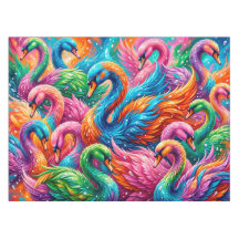 Vibrante paisaje de sueños de cisne – Boho psicodé