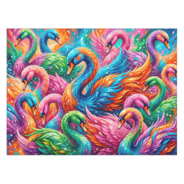 Mantel Vibrante paisaje de sueños de cisne – Boho psicodé