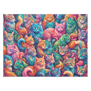 Mantel Vibrante paisaje onírico de gato – Boho psicodélic