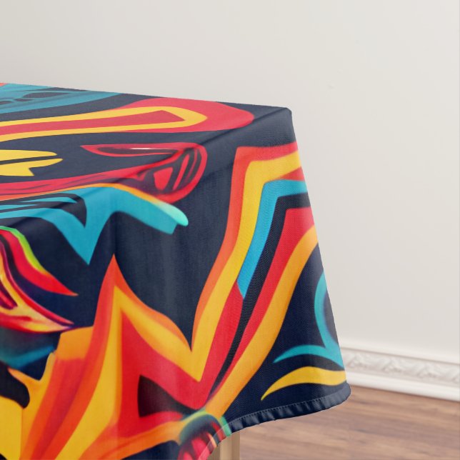 Mantel Vibrante Resumen del patrón étnico tribal Huichol (In Situ)