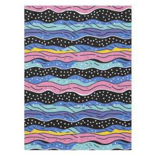 Mantel Vibrantes líneas onduladas abstractas con puntos d
