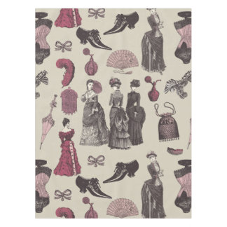 Mantel victorian era fashion women toile beige