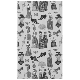 Mantel victorian era fashion women toile black white