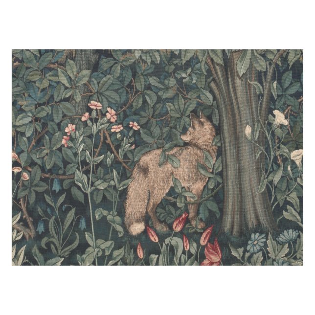 Mantel Vida silvestre William Morris Greenery Fox (Frente (Horizontal))
