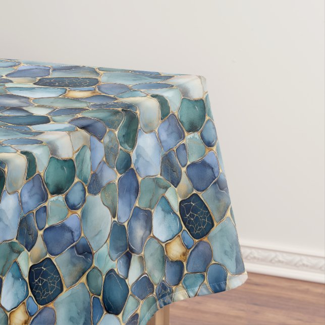 Mantel Vidrio de mar océanico delineado en oro (In Situ)