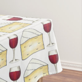 Mantel Vidrio Rojo Vidrio Brie Queso Foodie Print Tablecl